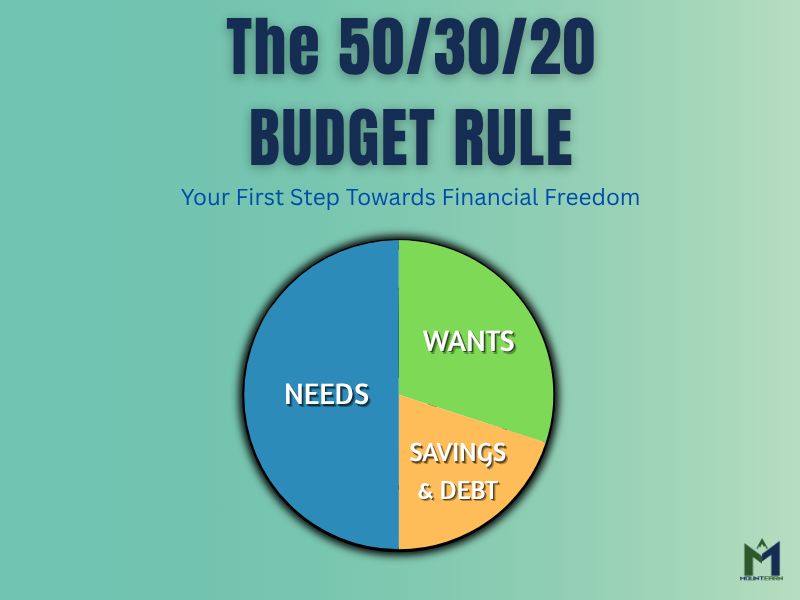 50/30/20 budget rule chart